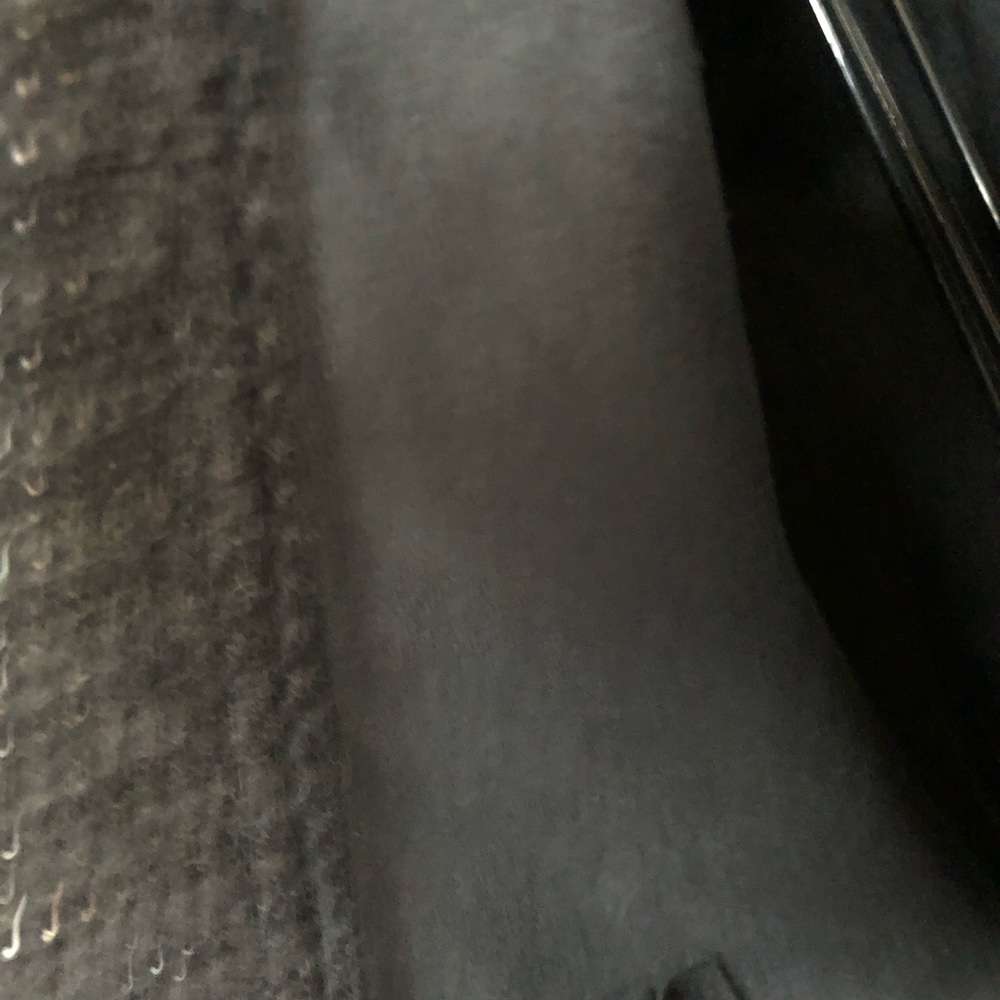 Leather Jacket with Knit Waterfall Drape Front - Picture 5 of 5